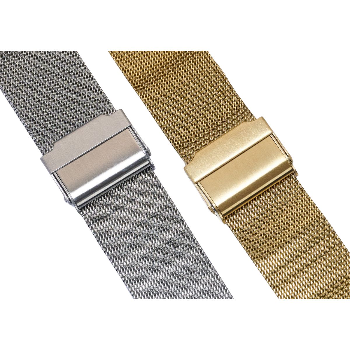 Easy Adjust Sliding Buckle Fine Mesh Watch Strap Metal Gold Plated Steel Band